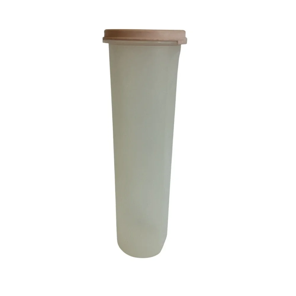 Vintage Tupperware Tall Round Container Canister‎ Kitchen Storage Peach Lid